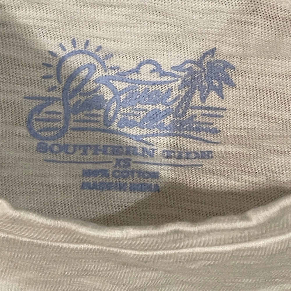 Southern Tide White Tee with Light Blue Graphic - Picture 3 of 5